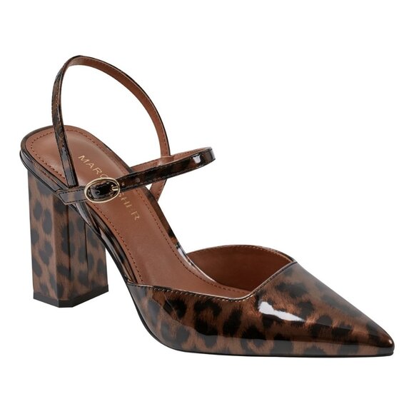 NWT Marc Fisher Women's Doster Block Heel Pumps - Leopard Patent - Picture 7 of 7